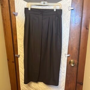 Paola Rossini Vintage Grey Italian Wool Midi Skirt